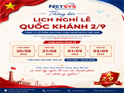 THÔNG BÁO LỊCH NGHỈ LỄ QUỐC KHÁNH 2/9 NĂM 2026